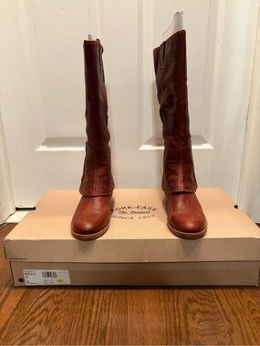 Kork-Ease Women's Tall Leather Heeled Boots in Brown